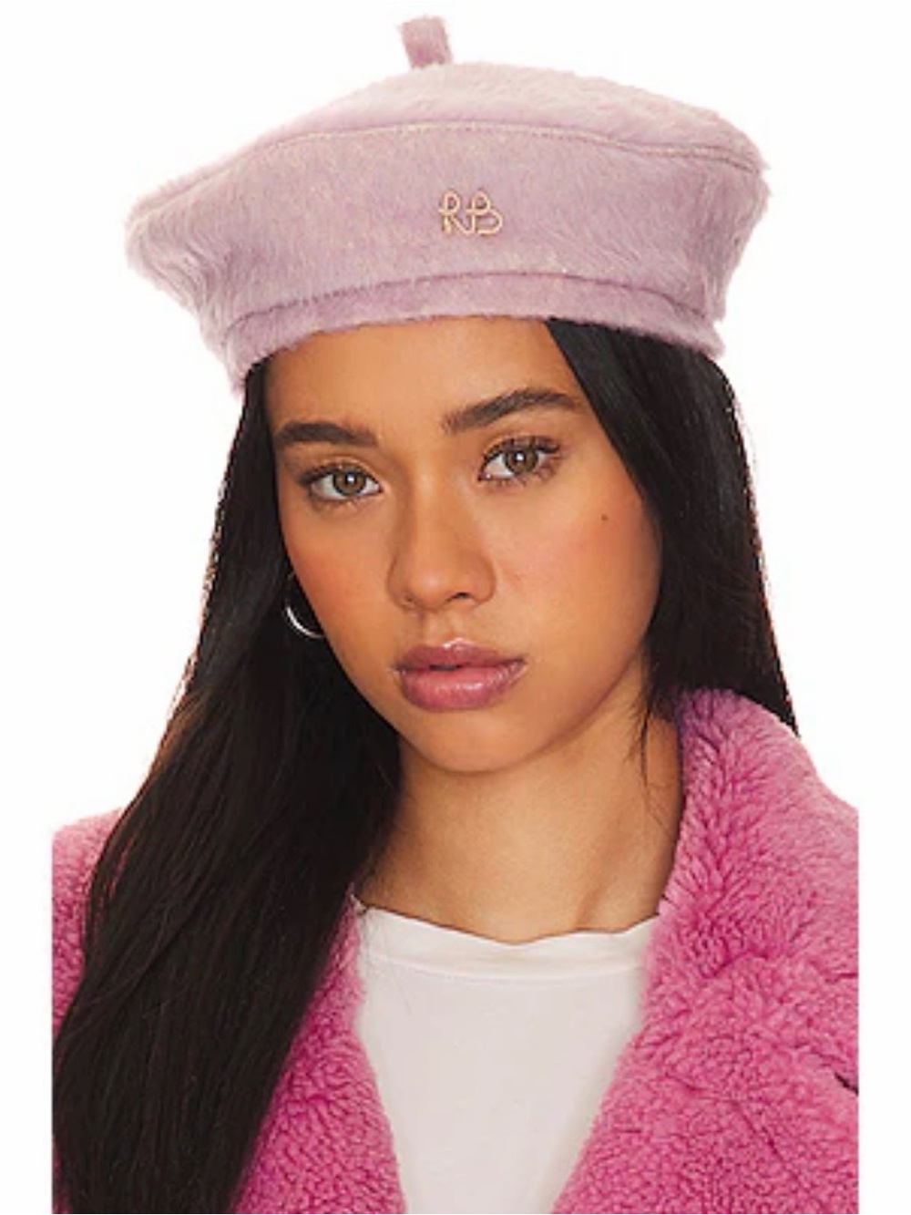 Ruslan Baginksky pink Monogram Embellished Beret - Brand new